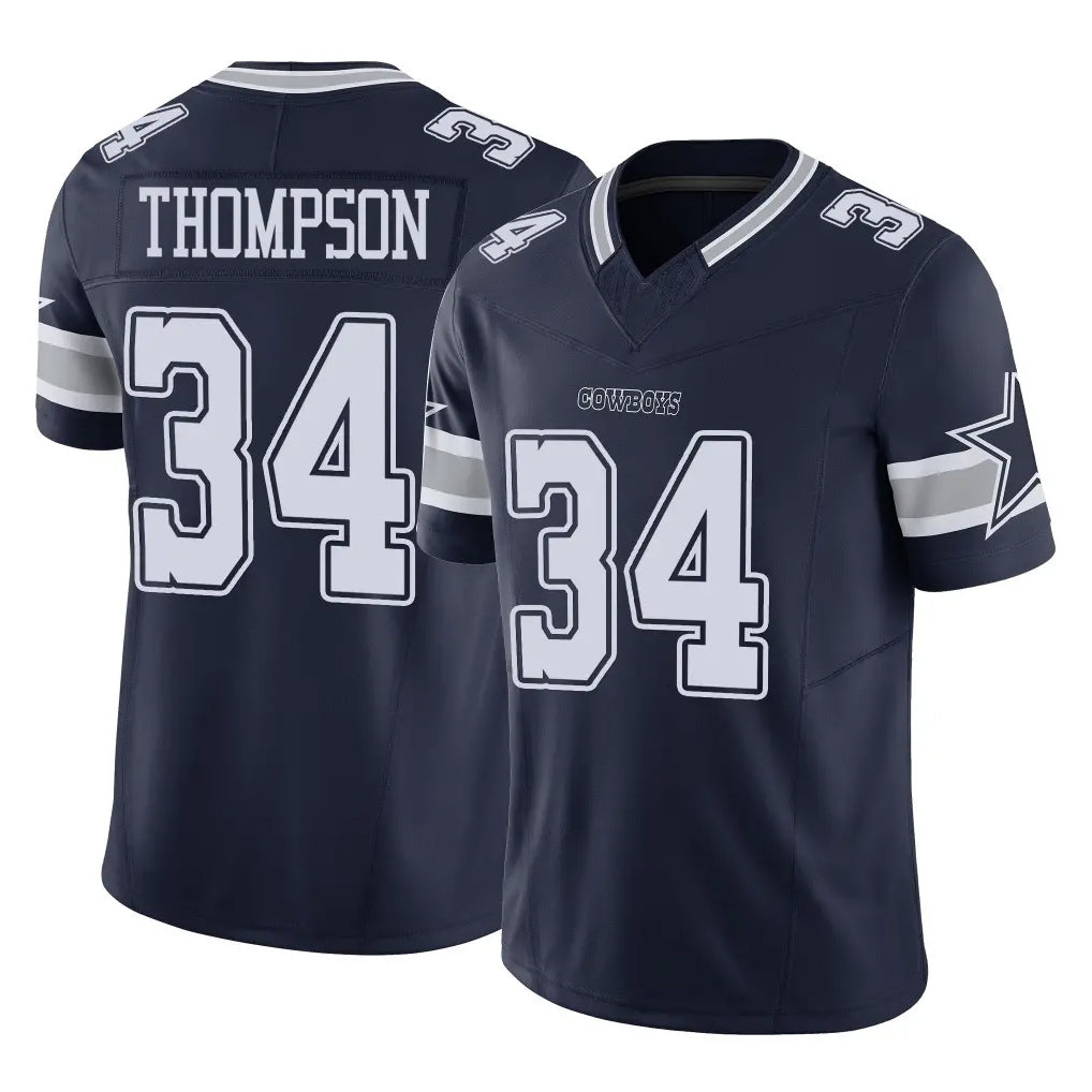 D.Cowboys #34 Jalen Thompson Player Navy Limited Vapor F.U.S.E. Home Game ROCER Stitched Jerseys