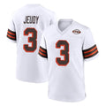 C.Browns #3 Jerry Jeudy Player White Alternate Home Game ROCER Stitched Jerseys
