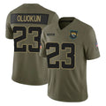 J.Jaguars #23 Foyesade Oluokun Player Olive 2025 Salute To Service Limited Game ROCER Stitched Jerseys