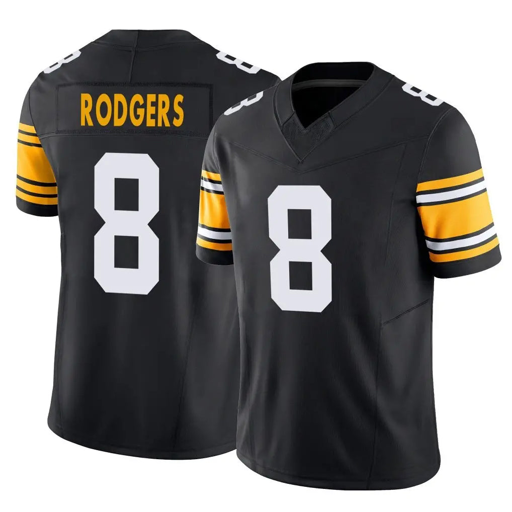 P.Steelers #8 Aaron Rodgers Player Black Limited Alternate Vapor F.U.S.E. Home Game ROCER Stitched Jerseys
