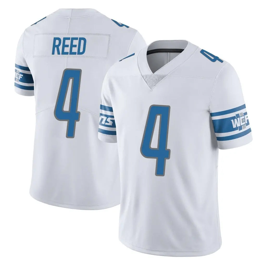 D.Lions #4 D.J. Reed Player White Limited Vapor Untouchable Home Game ROCER Stitched Jerseys
