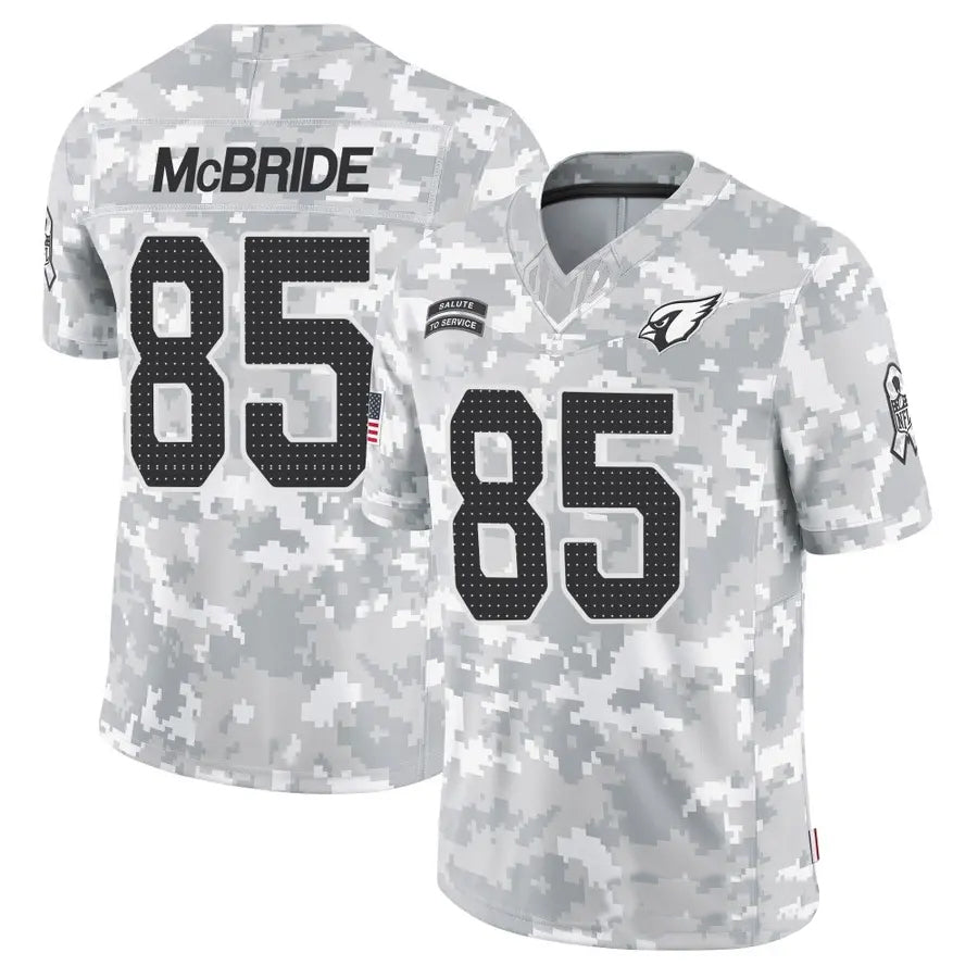 A.Cardinals #85 Trey McBride Player Camo Salute to Service Limited ROCER Stitched Jerseys