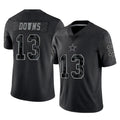D.Cowboys #13 Caleb Downs Player Black Limited Reflective Home Game ROCER Stitched Jerseys