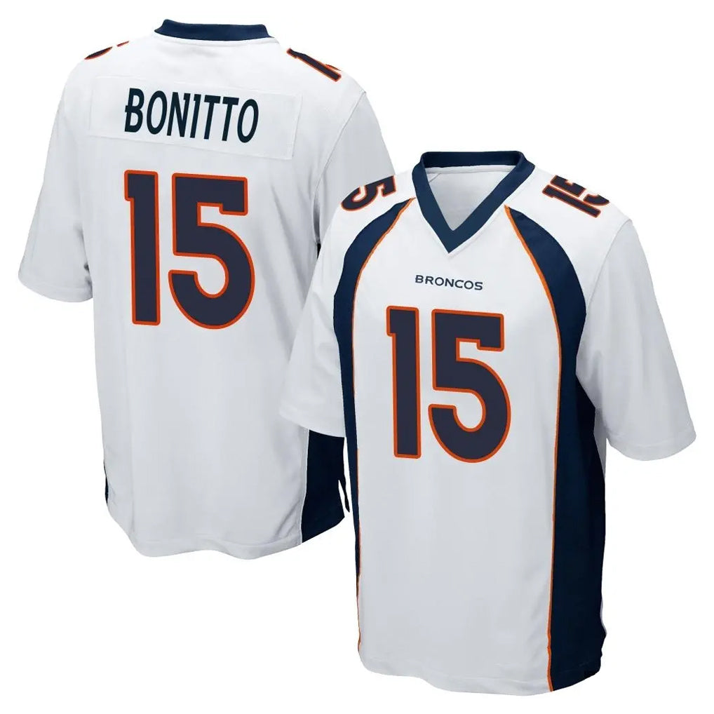 D.Broncos #15 Nik Bonitto Player White Game ROCER Stitched Jerseys