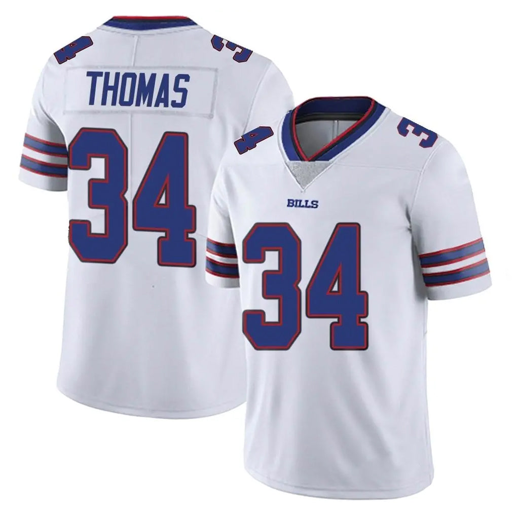 B.Bills #34 Thurman Thomas Player White Vapor Untouchable Limited ROCER Stitched Jerseys