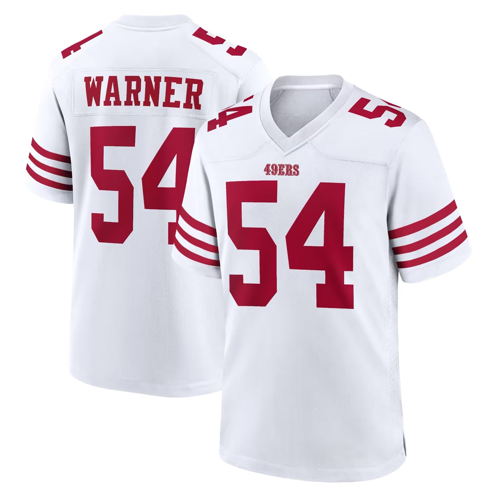 SF.49ers #54 Fred Warner Player White Game Home ROCER Stitched Jerseys