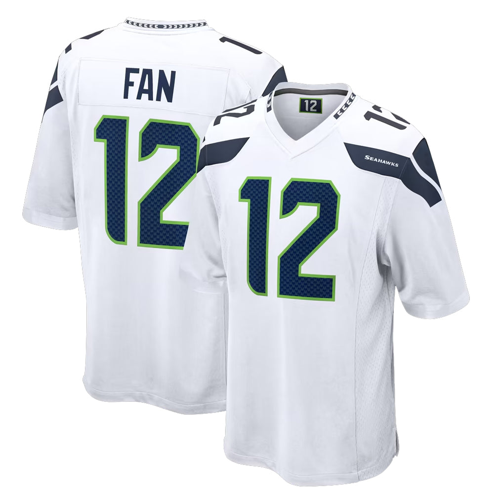 S.Seahawks #12 12th Fan Player White Home Game ROCER Stitched Jerseys