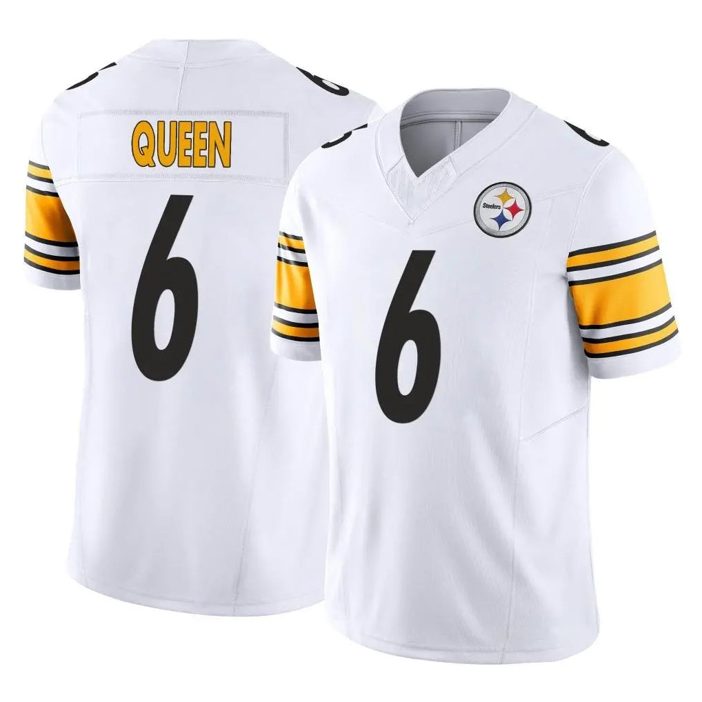 P.Steelers #6 Patrick Queen Player White Limited Vapor F.U.S.E. Home Game ROCER Stitched Jerseys