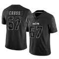 S.Seahawks #67 Charles Cross Player Black Limited Reflective Home Game ROCER Stitched Jerseys