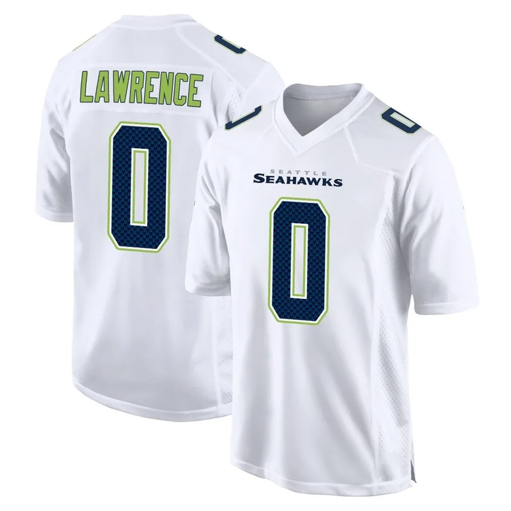 S.Seahawks #0 DeMarcus Lawrence Player White Tundra Fashion Home Game ROCER Stitched Jerseys