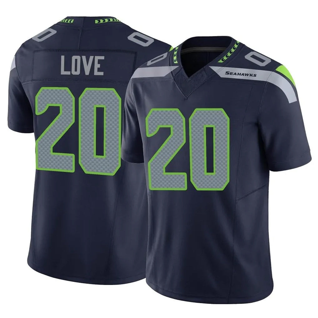 S.Seahawks #20 Julian Love Player Navy Limited Vapor F.U.S.E. Home Game ROCER Stitched Jerseys