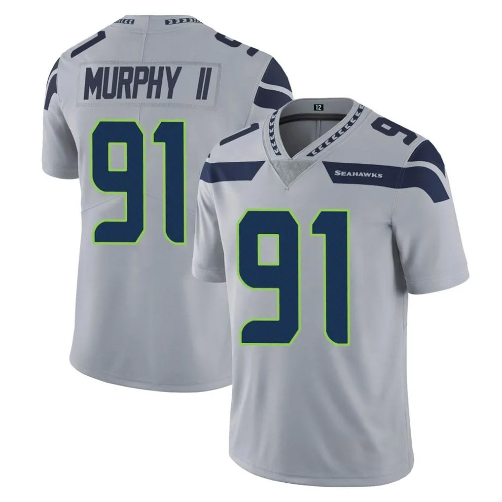 S.Seahawks #91 Byron Murphy II Player Gray Limited Vapor Untouchable Home Game ROCER Stitched Jerseys