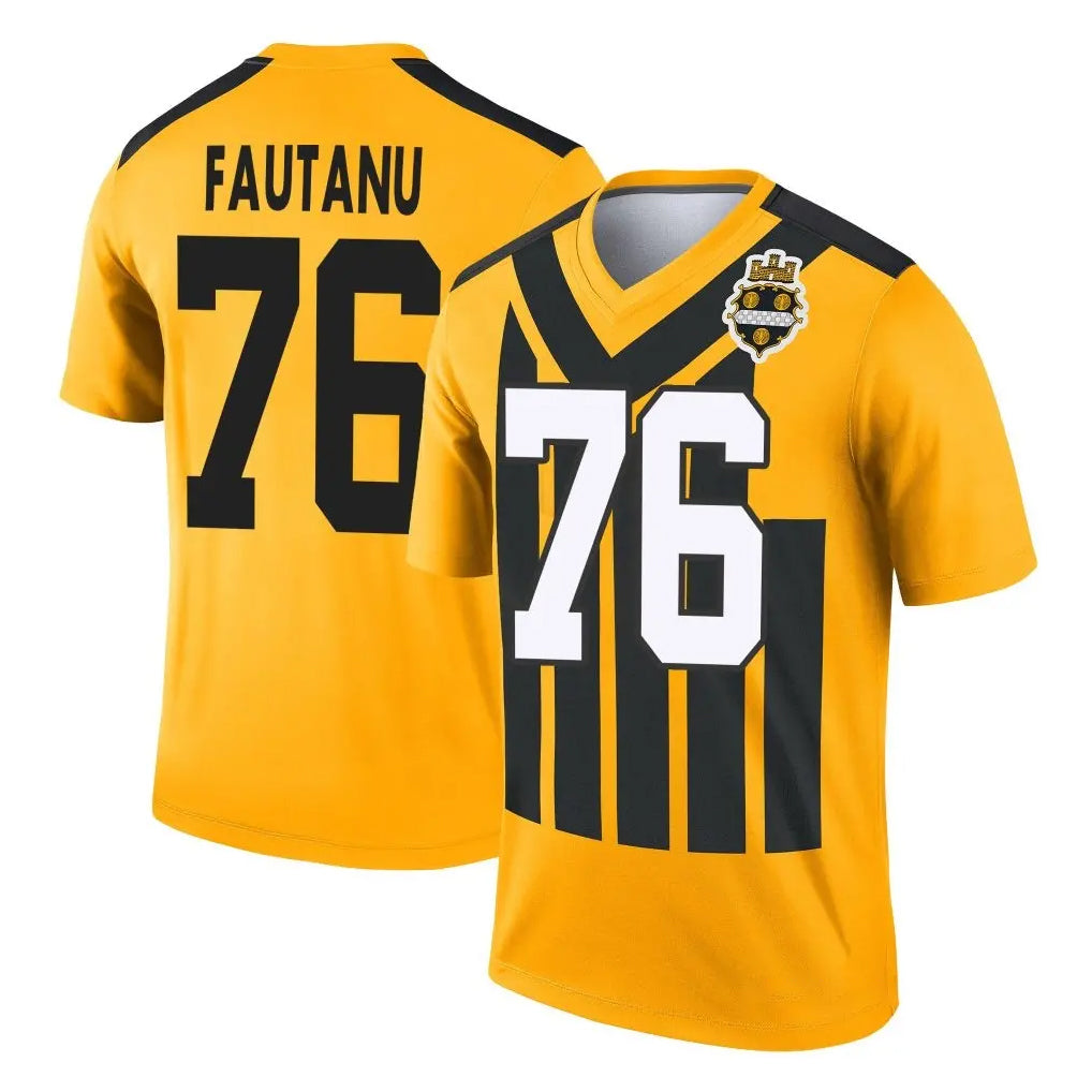 P.Steelers #76 Troy Fautanu Player Gold Legend Limited 1933 Throwback Performance Home Game ROCER Stitched Jerseys