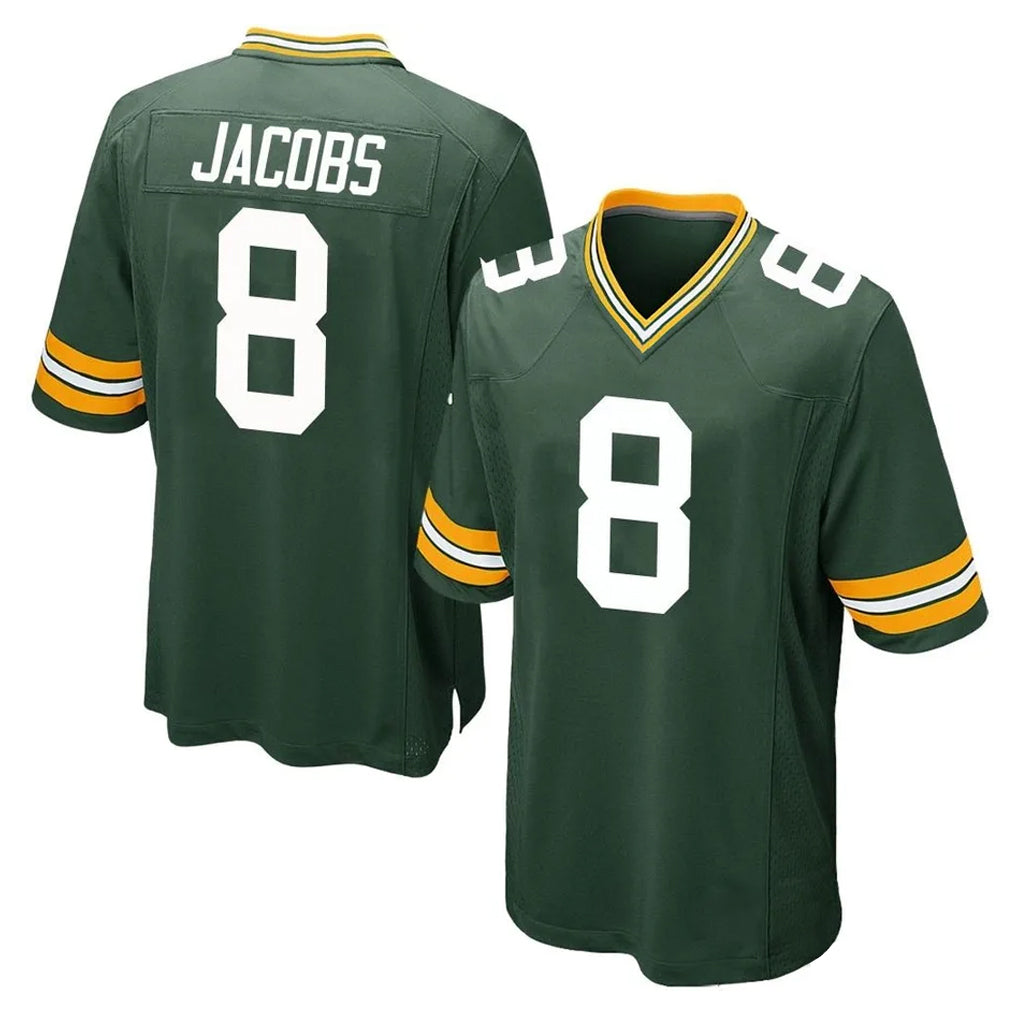 GB.Packers #8 Josh Jacobs Player Green Home Game ROCER Stitched Jerseys
