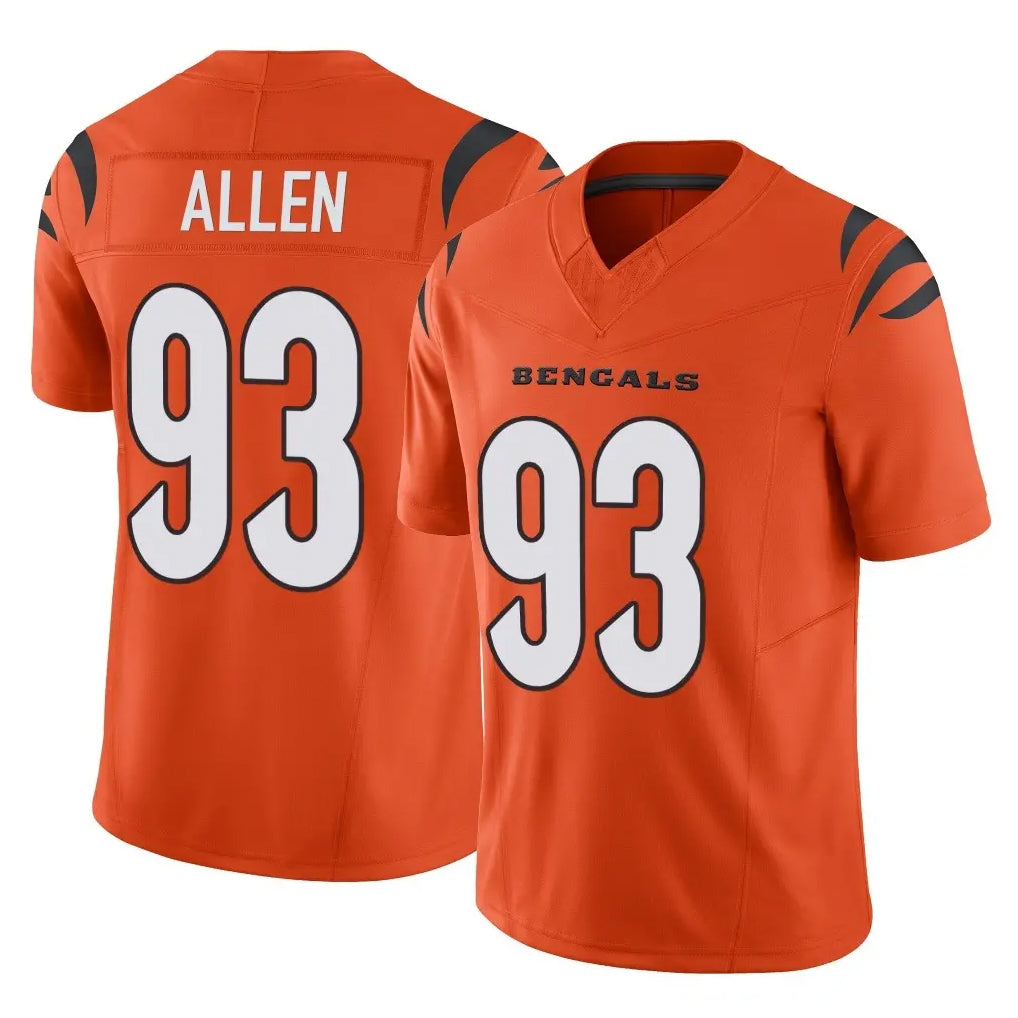 C.Bengals #93 Jonathan Allen Player Orange Vapor F.U.S.E. Limited Home Game ROCER Stitched Jerseys
