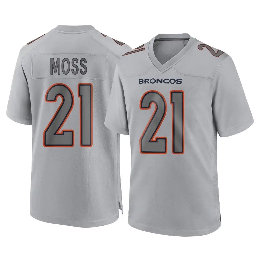 D.Broncos #21 Riley Moss Player Gray Atmosphere Fashion Limited Game ROCER Stitched Jerseys
