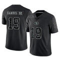 SF.49ers #19 Deebo Samuel Sr. Player Black Limited Reflective Home Game ROCER Stitched Jerseys