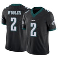 P.Eagles #2 Riq Woolen Player Black Limited Vapor F.U.S.E. Home Game ROCER Stitched Jerseys