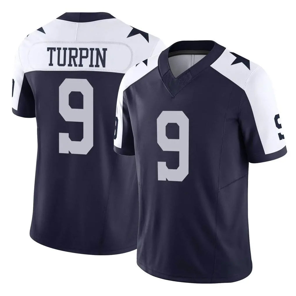 D.Cowboys #9 KaVontae Turpin Player Navy-White Limited Alternate Vapor F.U.S.E. Home Game ROCER Stitched Jerseys