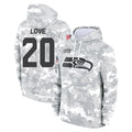 S.Seahawks #20 Julian Love Player Arctic Camo Limited Salute to Service Pullover Hoodies Game ROCER Stitched Jerseys