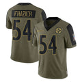 P.Steelers #54 Zach Frazier Player Olive Salute To Service Limited Game ROCER Stitched Jerseys