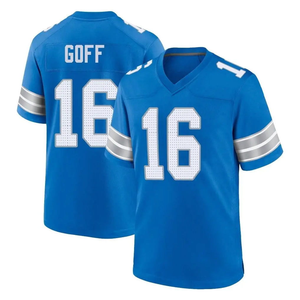 D.Lions #16 Jared Goff Player Blue Alternate Home Game ROCER Stitched Jerseys