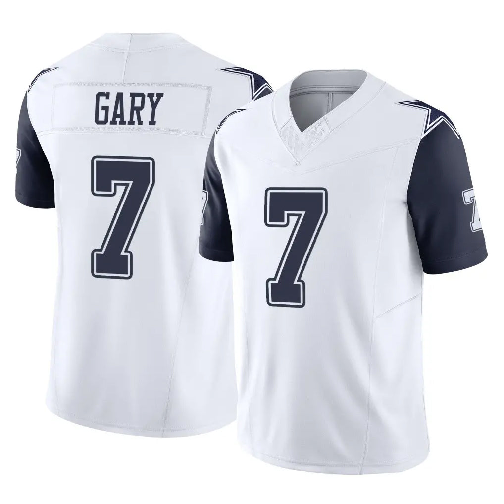 D.Cowboys #7 Rashan Gary Player White-Navy Limited Vapor F.U.S.E. Home Game ROCER Stitched Jerseys