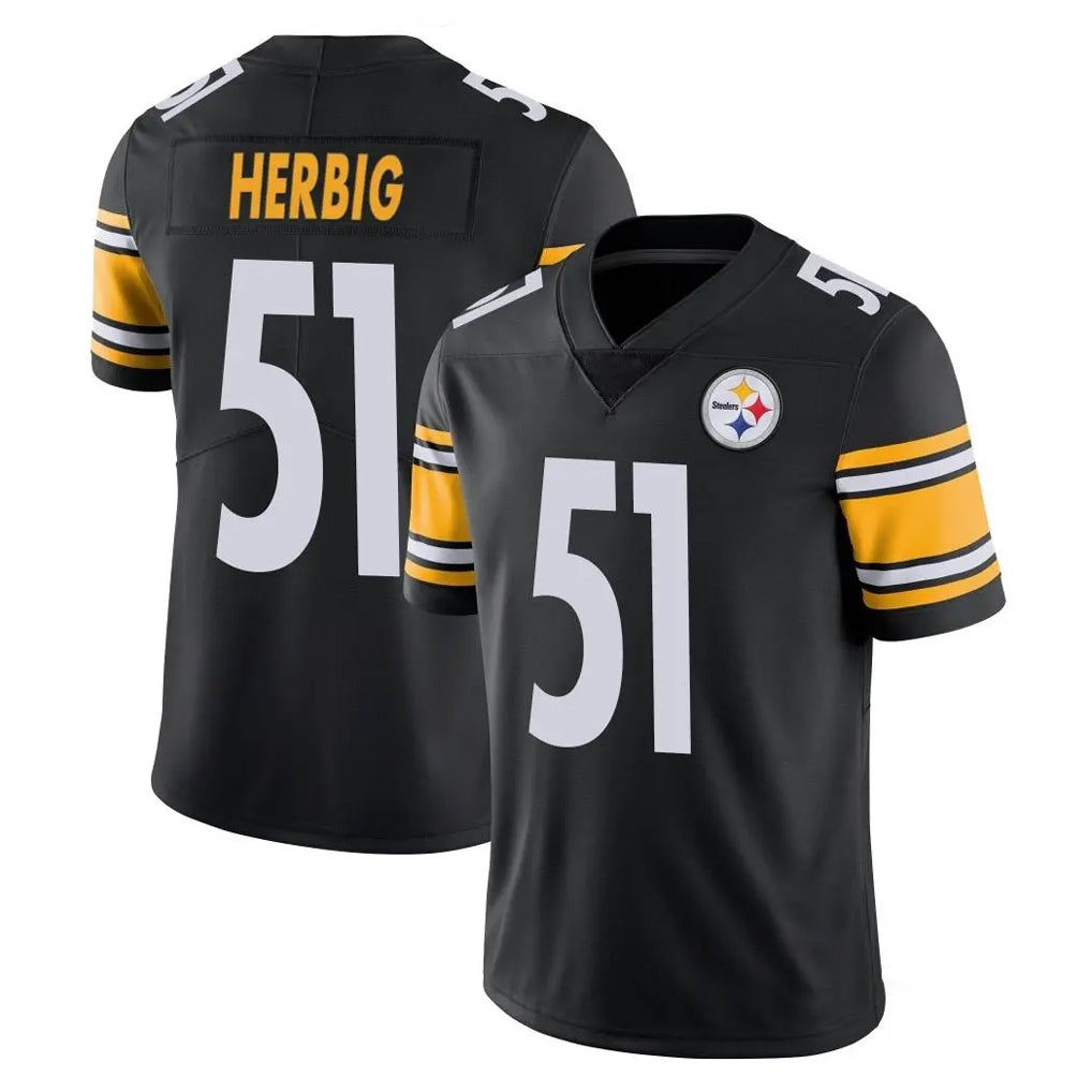 P.Steelers #51 Nick Herbig Player Black Limited Vapor Untouchable Home Game ROCER Stitched Jerseys