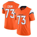 D.Broncos #73 Frank Crum Player Orange Vapor F.U.S.E. Limited Home Game ROCER Stitched Jerseys