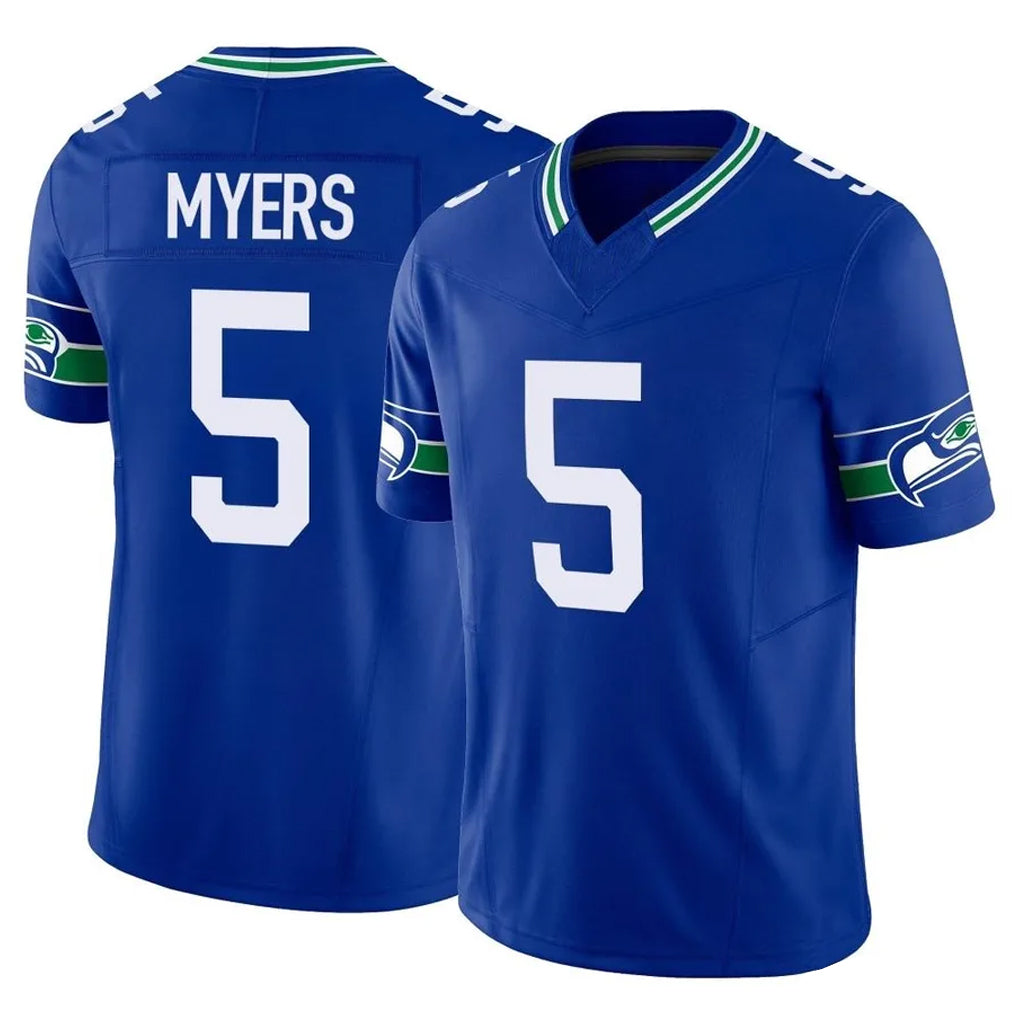 S.Seahawks #5 Jason Myers Player Royal Limited Throwback Vapor F.U.S.E. Home Game ROCER Stitched Jerseys