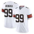 C.Browns #99 Julian Okwara Player White Vapor F.U.S.E. Limited Home Game ROCER Stitched Jerseys