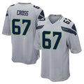 S.Seahawks #67 Charles Cross Player Gray Home Game ROCER Stitched Jerseys