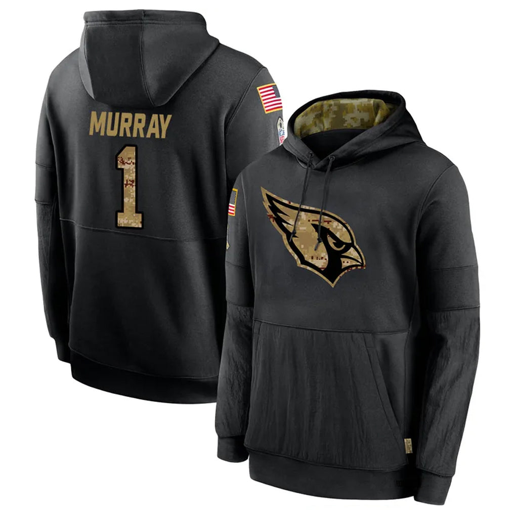 A.Cardinals #1 Kyler Murray Player Black Salute to Service Limited Hoodies ROCER Stitched Jerseys