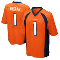 D.Broncos #1 Evan Engram Player Orange Color Home Game ROCER Stitched Jerseys