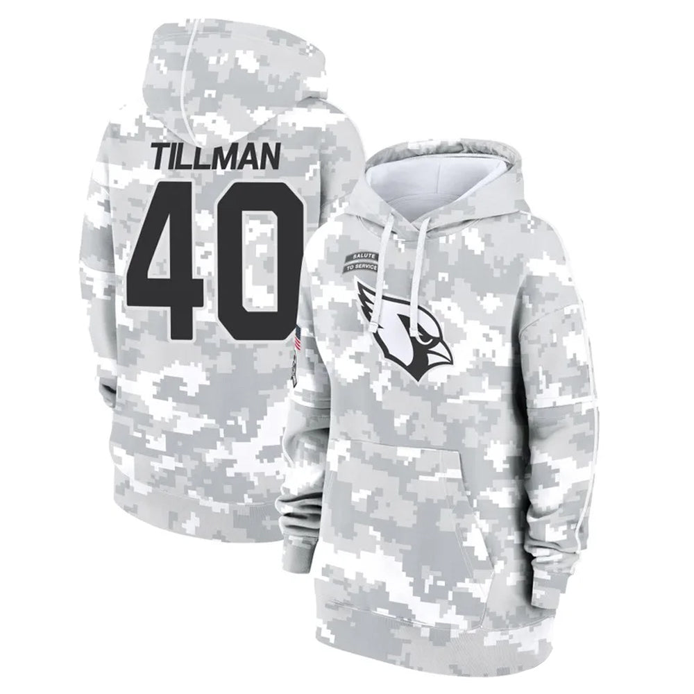 A.Cardinals #40 Pat Tillman Player Arctic Camo Salute to Service Limited Hoodie ROCER Stitched Jerseys