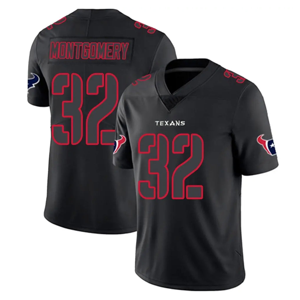 H.Texans #32 David Montgomery Player Black Impact Limited Game ROCER Stitched Jerseys