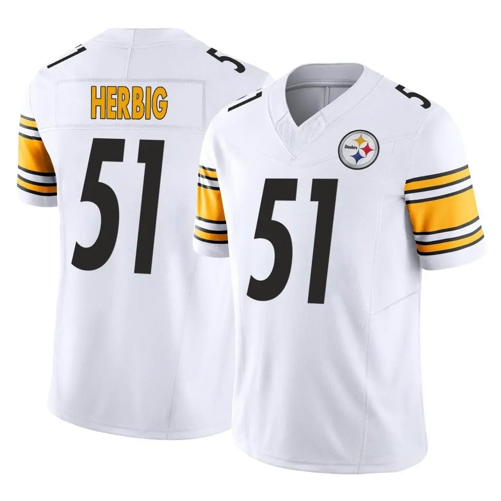 P.Steelers #51 Nick Herbig Player White Limited Vapor F.U.S.E. Home Game ROCER Stitched Jerseys