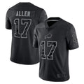 B.Bills #17 Josh Allen Player Black RFLCTV Limited ROCER Stitched Jerseys