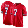 B.Bills #7 Ray Davis Player Red Home Game ROCER Stitched Jerseys