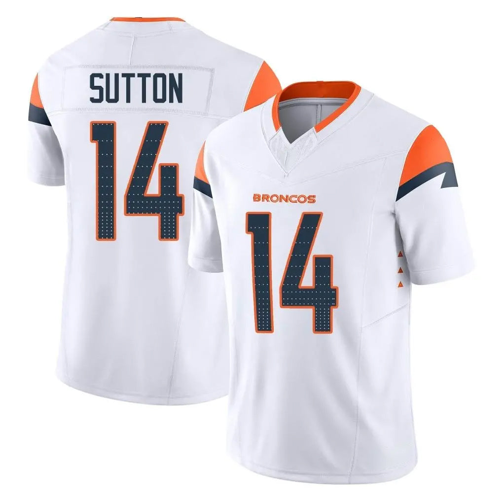 D.Broncos #14 Courtland Sutton Player White Limited Vapor F.U.S.E. Home Game ROCER Stitched Jerseys