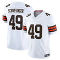 C.Browns #49 Carson Schwesinger Player White Vapor F.U.S.E. Limited Home Game ROCER Stitched Jerseys