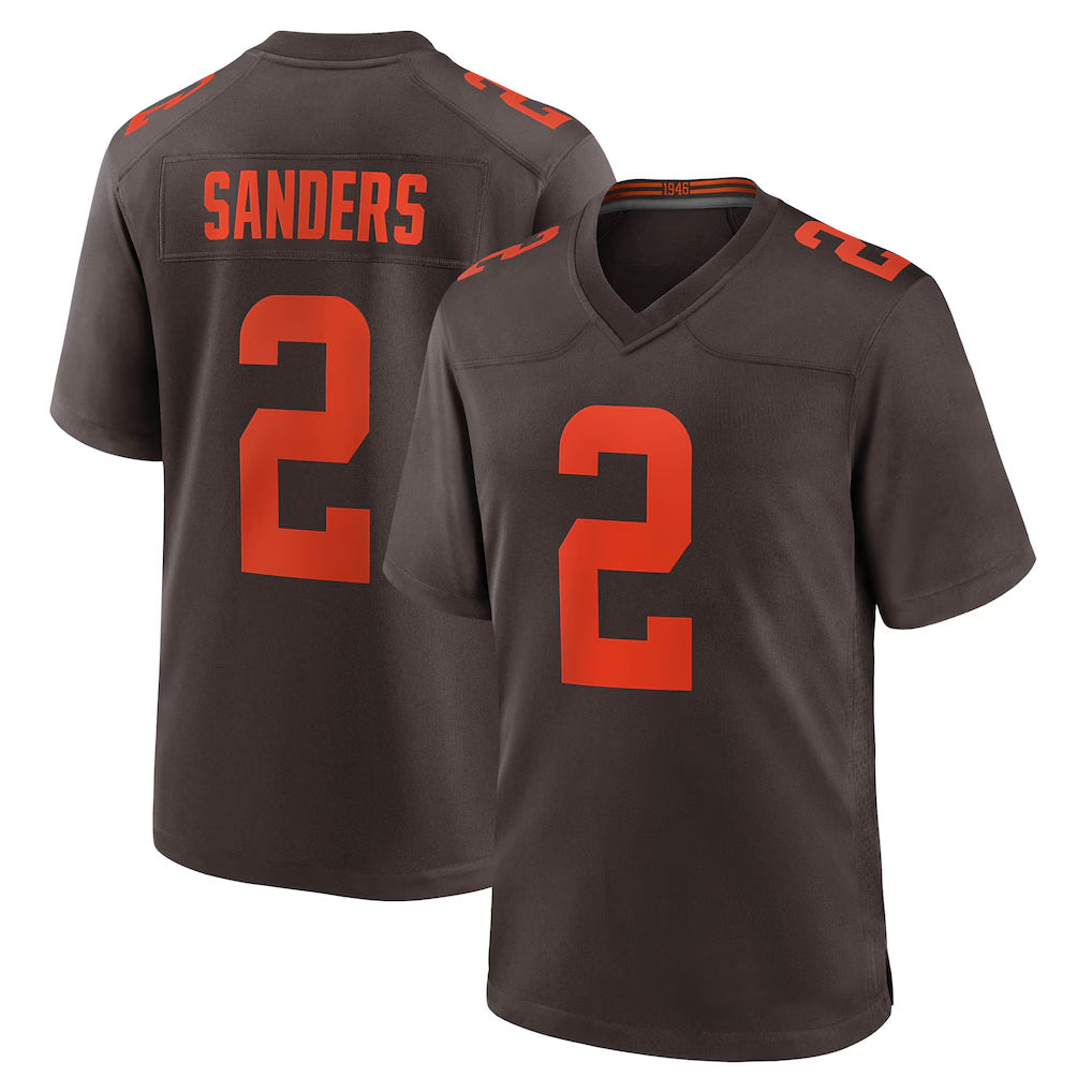 C.Browns #2 Shedeur Sanders Player Brown Alternate Home Game ROCER Stitched Jerseys
