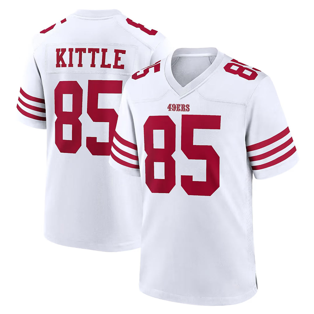 SF.49ers #85 George Kittle Player White Game Home ROCER Stitched Jerseys
