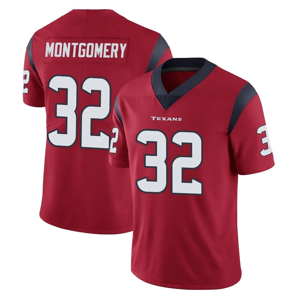 H.Texans #32 David Montgomery Player Red Limited Vapor Untouchable Home Game ROCER Stitched Jerseys