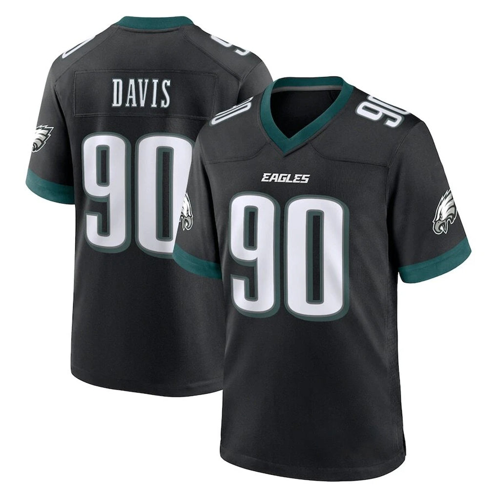 P.Eagles #90 Jordan Davis Player Black Game Home ROCER Stitched Jerseys