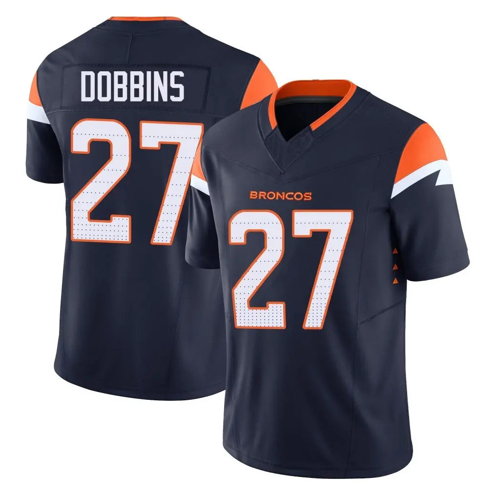 D.Broncos #27 J.K. Dobbins Player Navy Limited Vapor F.U.S.E. Home Game ROCER Stitched Jerseys