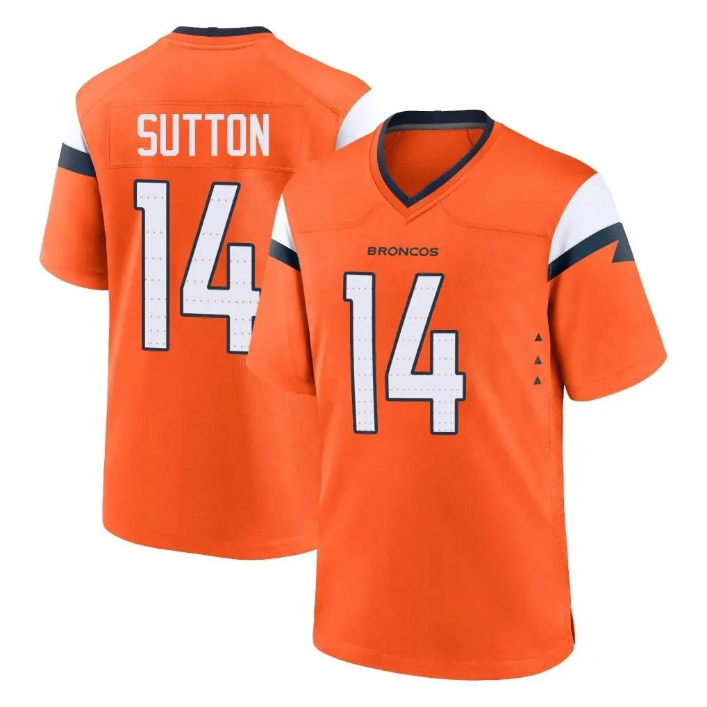 D.Broncos #14 Courtland Sutton Player Orange Home Game ROCER Stitched Jerseys