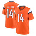 D.Broncos #14 Courtland Sutton Player Orange Home Game ROCER Stitched Jerseys