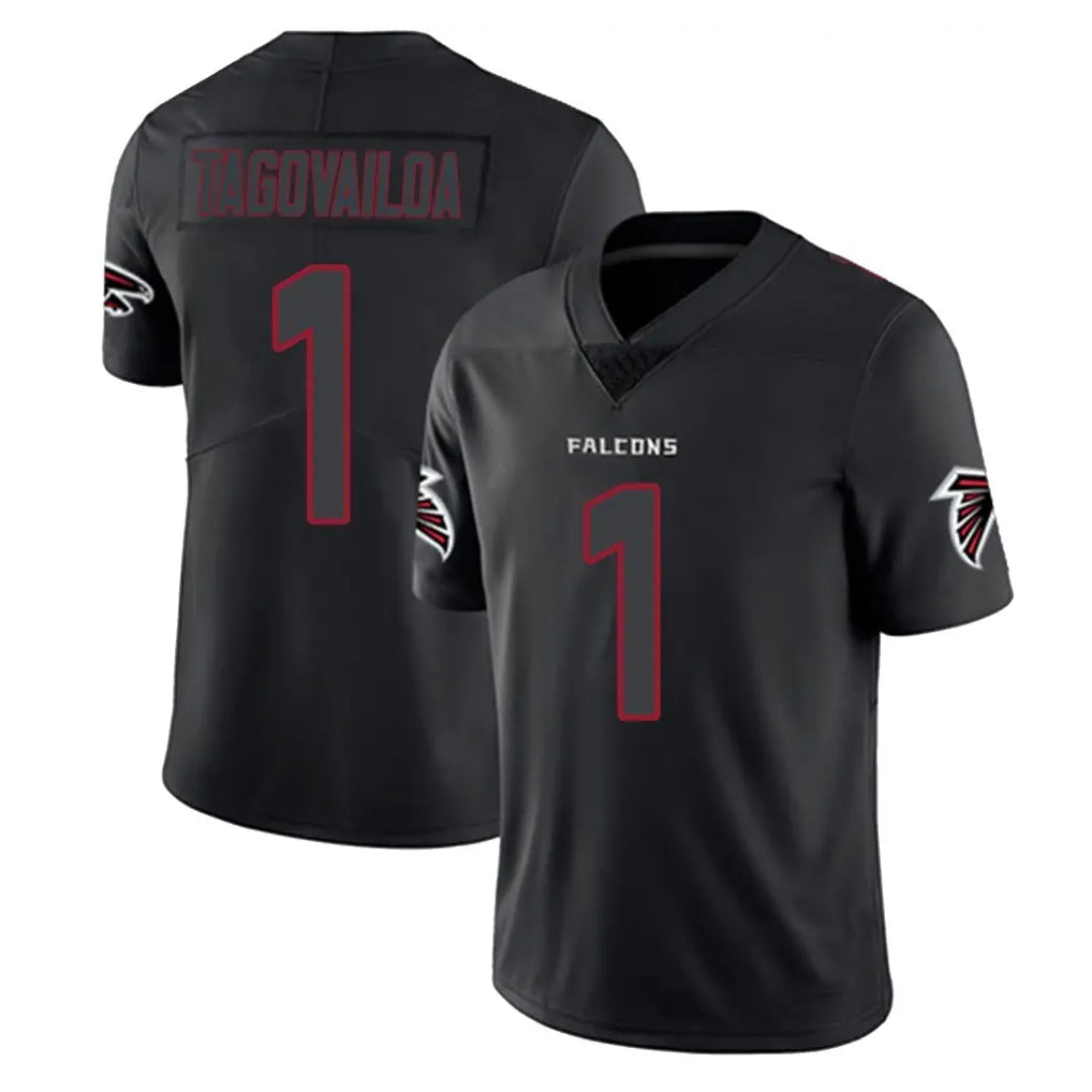 A.Falcons #1 Tua Tagovailoa Player Black Impact Limited Game ROCER Stitched Jerseys