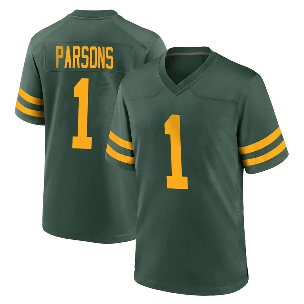 GB.Packers #1 Micah Parsons Player Green Alternate Home Game ROCER Stitched Jerseys